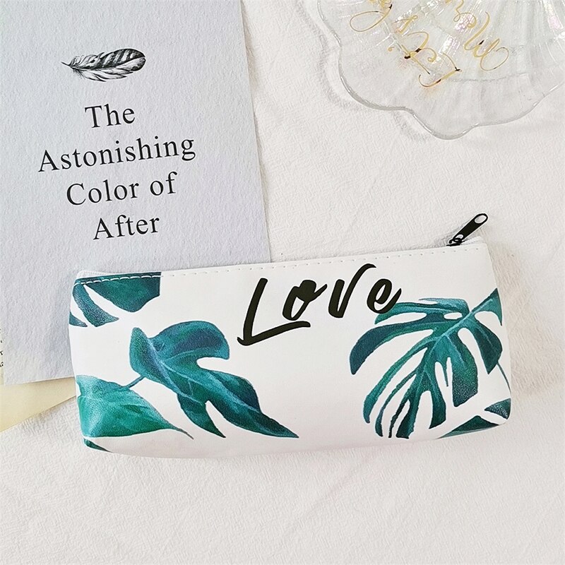 Small Green Turtle Leaf Pencil Case Student Pencil Box Pencilcase Pencil Bag School Supplies Stationery