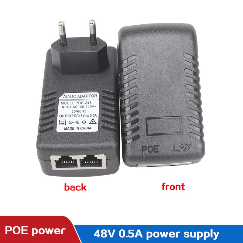 Poe Voeding 48V 0.5A 24W Poe Cctv Security Surveillance Stekker Poe Injector Ethernet Adapter Ip Camera telefoon Us Eu Plug