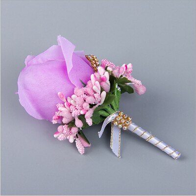 Corsage de mariage fait main avec des fleurs artificielles en soie, avec une broche pour homme, 1 pièce: Color 13