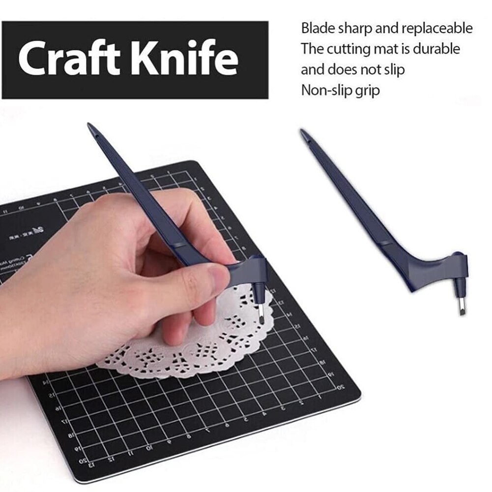 Herramienta de tallado de papel con cabeza giratoria de 360 grados, pluma de grabado DIY para álbum de recortes, cuchillo de tallado, hojas, herramienta de tallado de madera