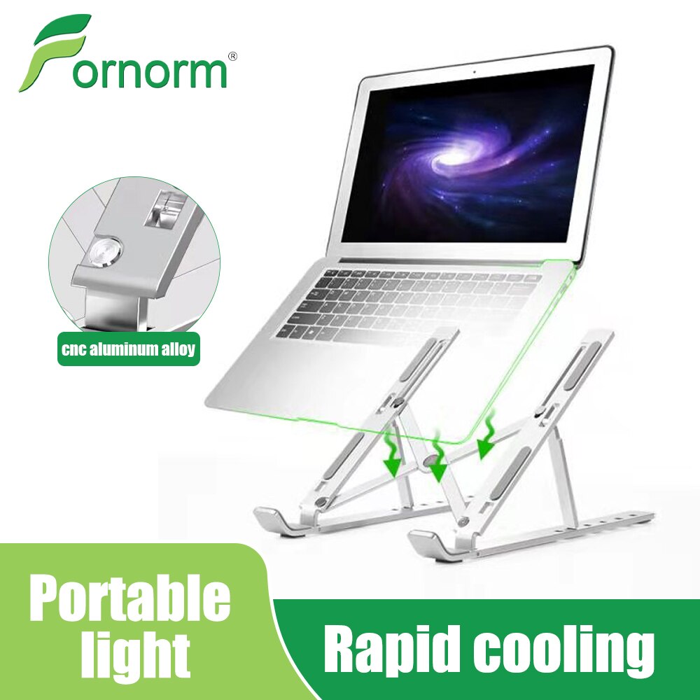 Cnc Aluminium Draagbare Laptop Stand Aluminium Opvouwbare Macbook Pro Ondersteuning Verstelbare Notebook Houder Tablet Base Desk