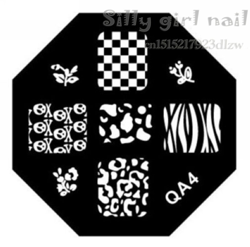 Qa Serie Stencil Stempelen Template Print Imaging Platen Diy Nail Gereedschap Gollum Hoofd Qa 04