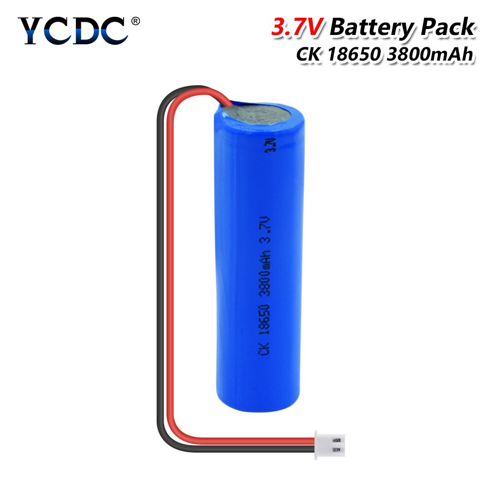 3800 mah 18650 li- ion batteri 3.7v genopladeligt med xh -2p stik udskiftningsbatteri højafladning + diy liniefor rc legetøjsbil