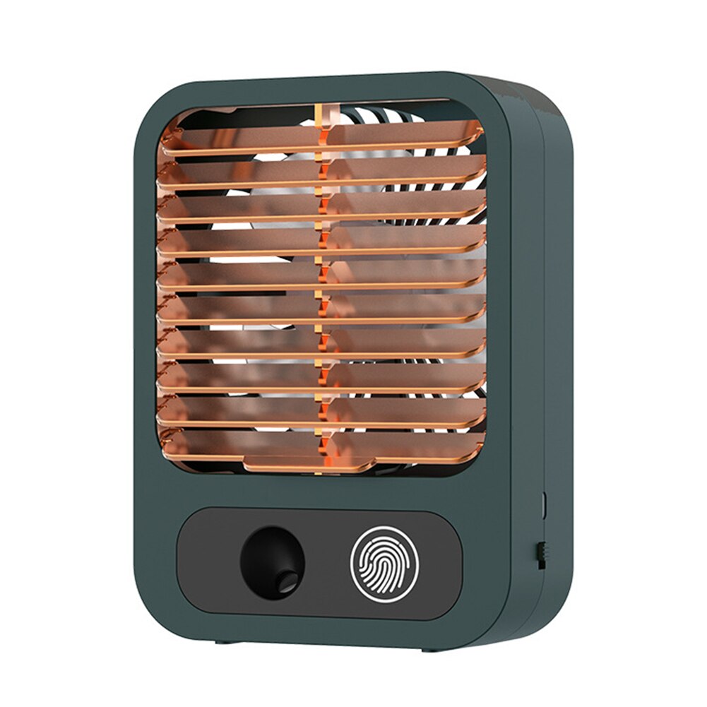Portable 2 in 1 3 Gears Handheld Leafless Air Humidifier Fan USB Quiet Summer Electric Personal Desktop Fan for Office Bedroom: Black