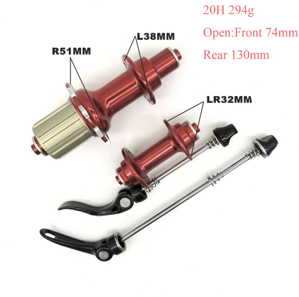 Rennrad Hub 20 Löcher Faltrad V Bremse Lager Hub 8/9/10/11 Geschwindigkeit Aluminium Legierung Fahrrad Zubehör: RedA