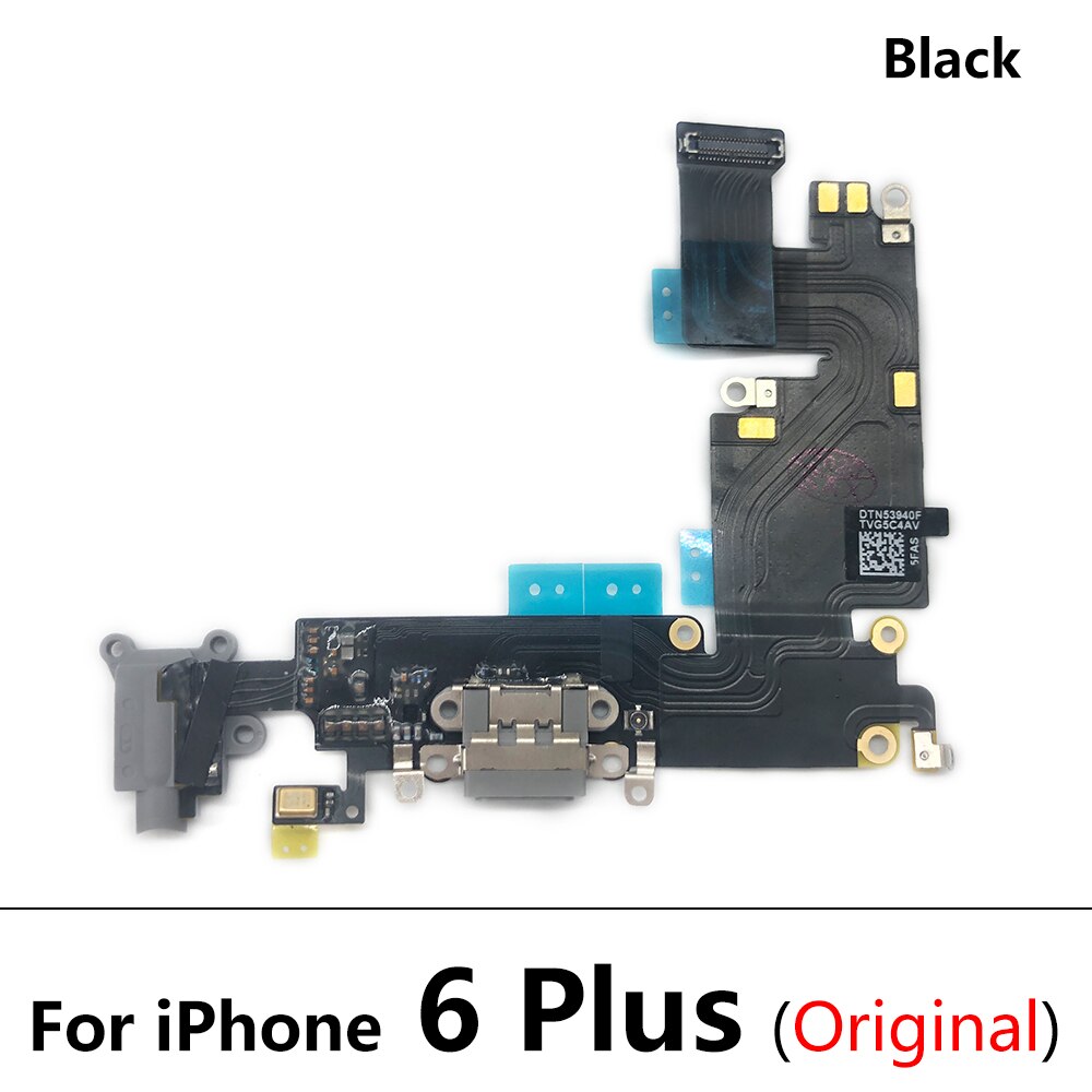 100% nuovo originale per IPhone 6 6S 7 Plus caricatore USB porta di ricarica connettore Dock scheda microfono cavo flessibile ricarica rapida: For 6 Plus Black Ori
