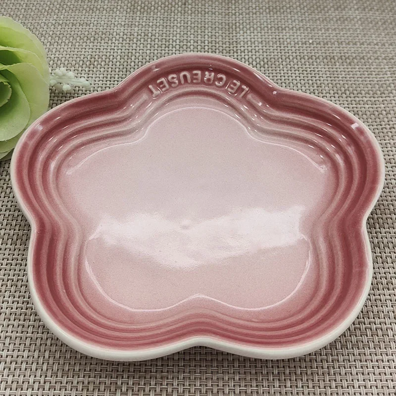 5,5 zoll Pflaumenblüte Kleine Teller Französisch Kühle Farbe Kuchen Dessert Teller Keramik Geschirr Haustier Schrittweise Spike Knochen Platte Geschirr: green