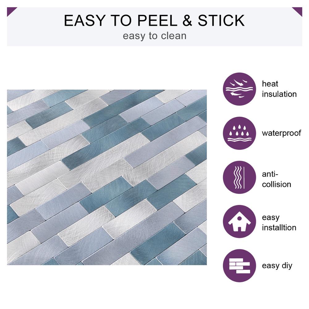 Keuken Peel En Stick Tegels Backsplash Muur Sticker Aluminium Oppervlak Metalen Tegels Zelfklevende Backsplash Diy Home Decor