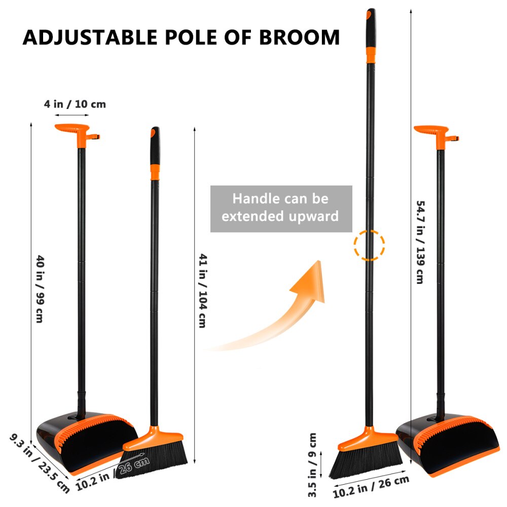HOMEMAXS Stable Space-saving Broom and Dustpan for Office Classroom Home Kitchen Household Cleaning Tool