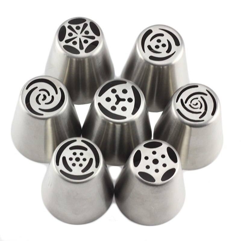 Mujiang 7Pcs Russische Piping Tips Cake Gebak Nozzles Cake Decorating Gereedschap Diy Koekjes Cake Gebak Nozzles Tips Decorating Tool