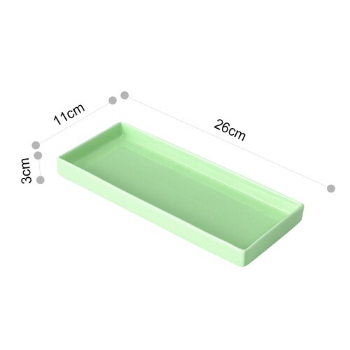 European ceramic sushi plate rectangular western food plate solid color home dessert snack food plate fish dish LB42317: green