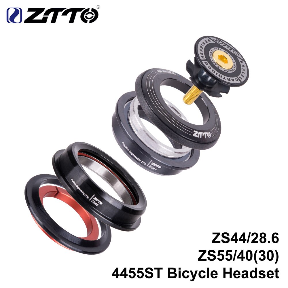 4455ST MTB Headset ZS44 ZS55 Tapered Straight Universal 1.5 inch 28.6mm Fork Zero Stack Integrated With Cups road bike: 4455ST BLACK