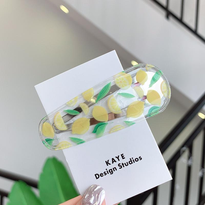 Horquillas de frutas transparentes bonitas, pinzas para el pelo en forma de gota para niñas, tocado con dibujo de nube para niños, accesorios geométricos para el cabello para niños