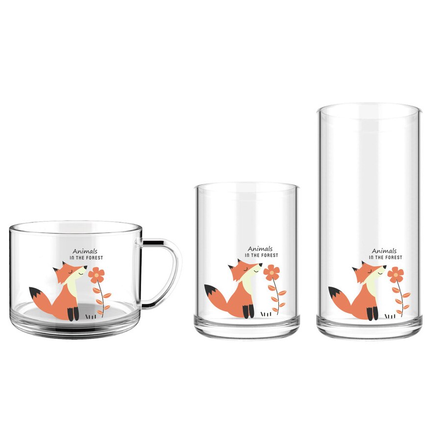 Cute Fox Coffee Mugs Breakfast Animal Milk Juice Tea Heat Resistant With Handle Cup Transparent Thickening Home