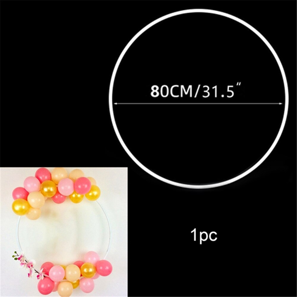 Circle Balloon Arch With Stand Plastic Wreath Frame Holder Ring Ballon DIY Column Base Baby Shower Birthday Wedding Party Decor: 80cm