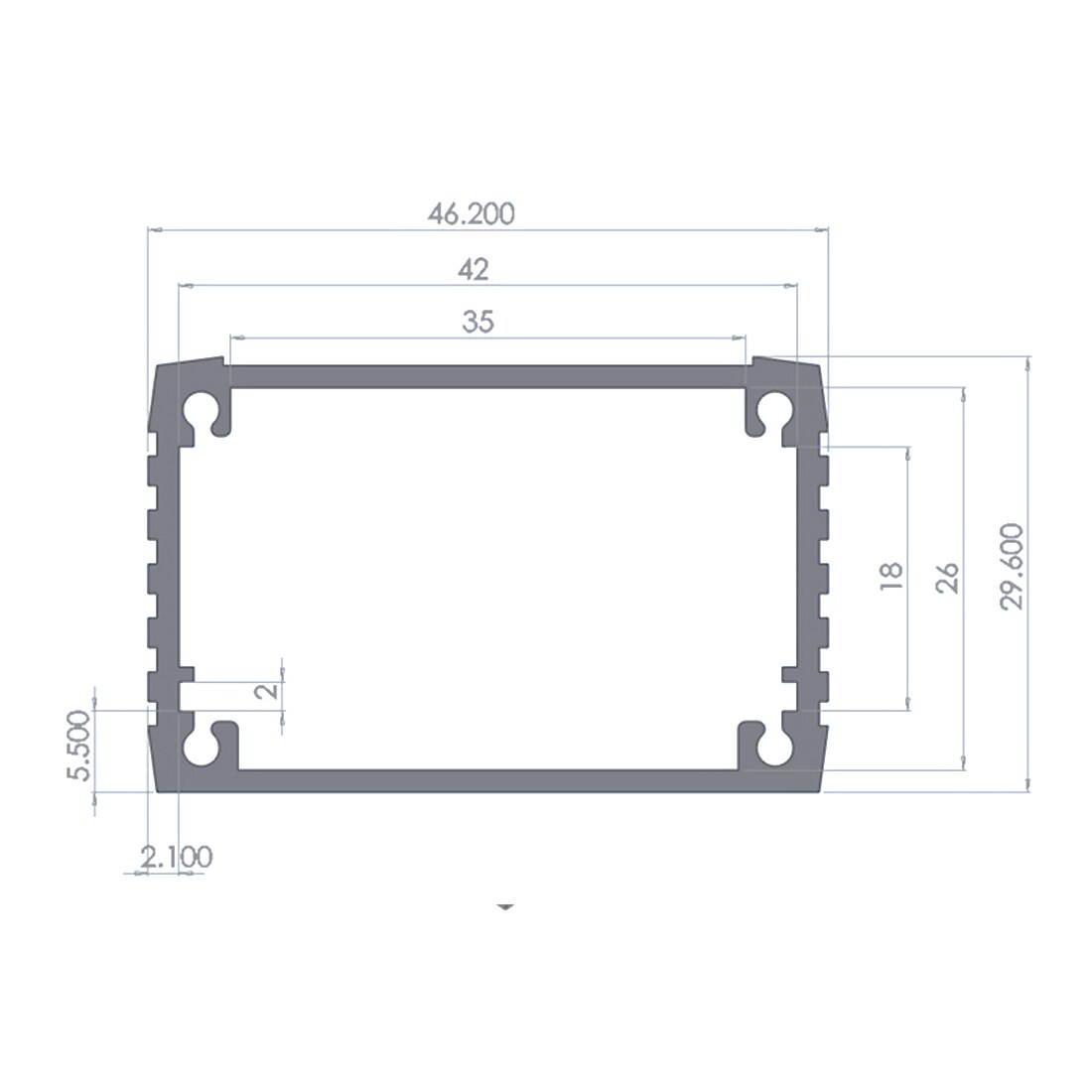 Aluminium Behuizing Project Doos Elektrische Pcb Case 46.2*29.6*90Mm Diy Instrument Behuizing Doos