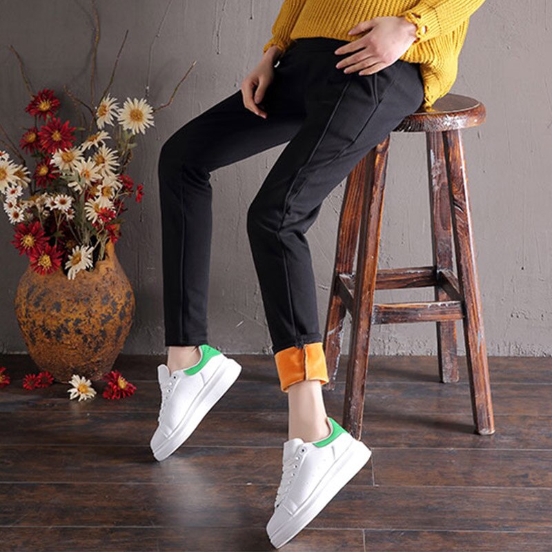 Winter Maternity Trousers Elastic Warm Thicken Pants For Pregnant Women Pregnancy Clothes Slim Autumn Maternity Sports Trousers: Style 02 / L
