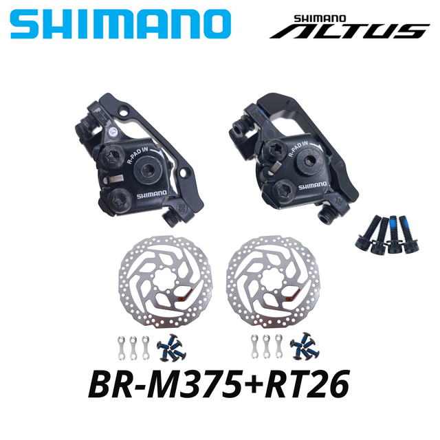 Shimano br -m375 mekaaniset levyjarrusatulat acera alivio deore hartsityynyillä  m375 tx805 jarrusatula ilman  g3 rt20 rt26 roottoria