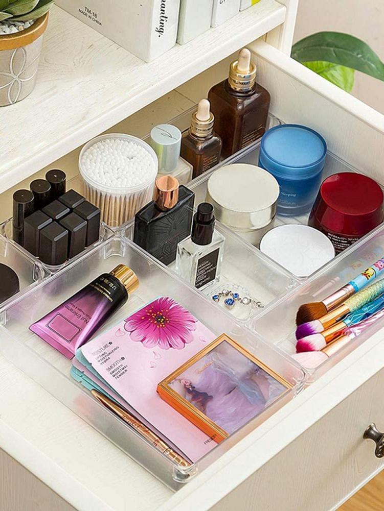 17Pcs Bureau Lade Organizer Trays Plastic Lade Compartiment Divider Container 17 Stuk Opbergdoos Voor Slaapkamer Dressoir