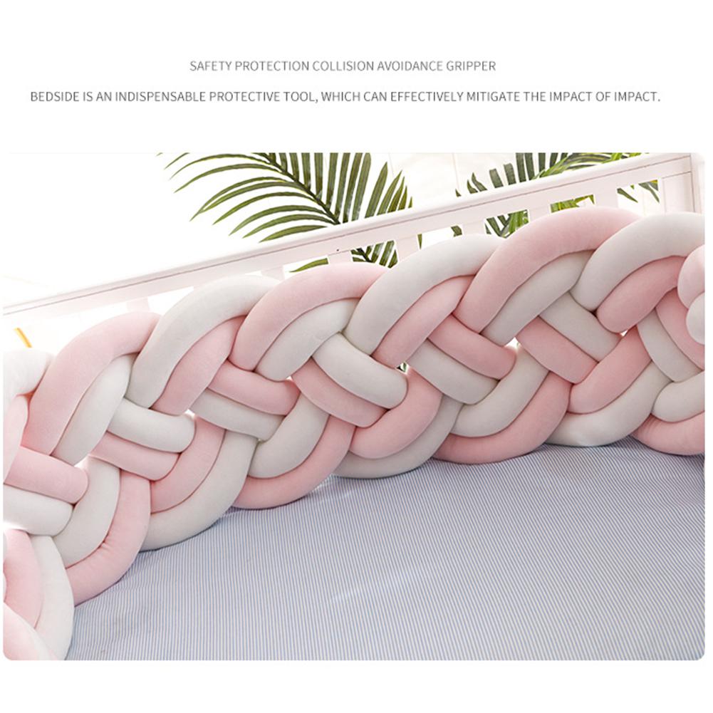 5cm/1.97in Length Nodic Knot Newborn Bumper Long Knotted Braid Pillow Baby Bed Bumper in the Crib Infant Room Decor