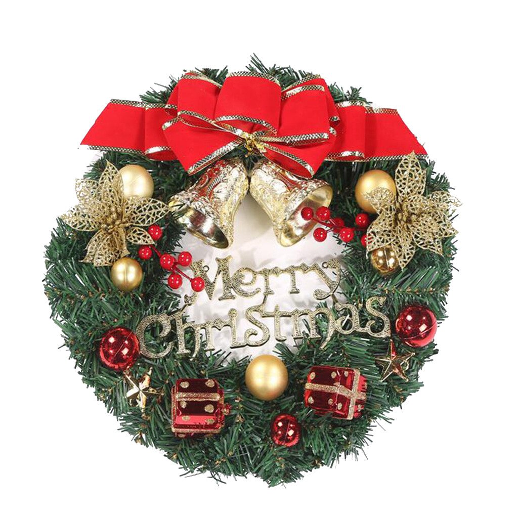 Merry Christmas Garland Arrangement Christmas Ornament Christmas Wreath Decorative Wreath 30CM Party arrangement garland decor