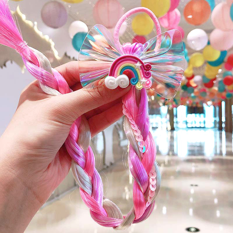 Haargummis mit einhorn-motiv für mädchen, süße bunte proücken, pferdeschwänze, prinzessinnen-haarschmuck, haaraccessoires für freundlicher: 4 regenbogen 1