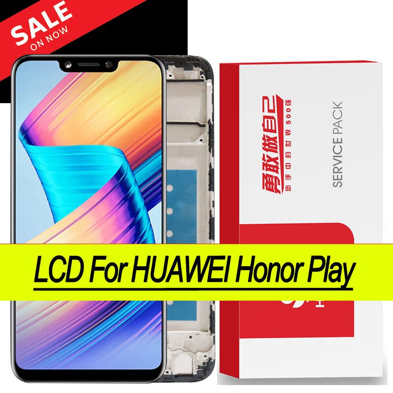 Original 6.3&quot; Display with frame for Huawei Honor Play COR-L29 LCD Digitizer Touch Screen for Huawei honor play LCD Repair Parts