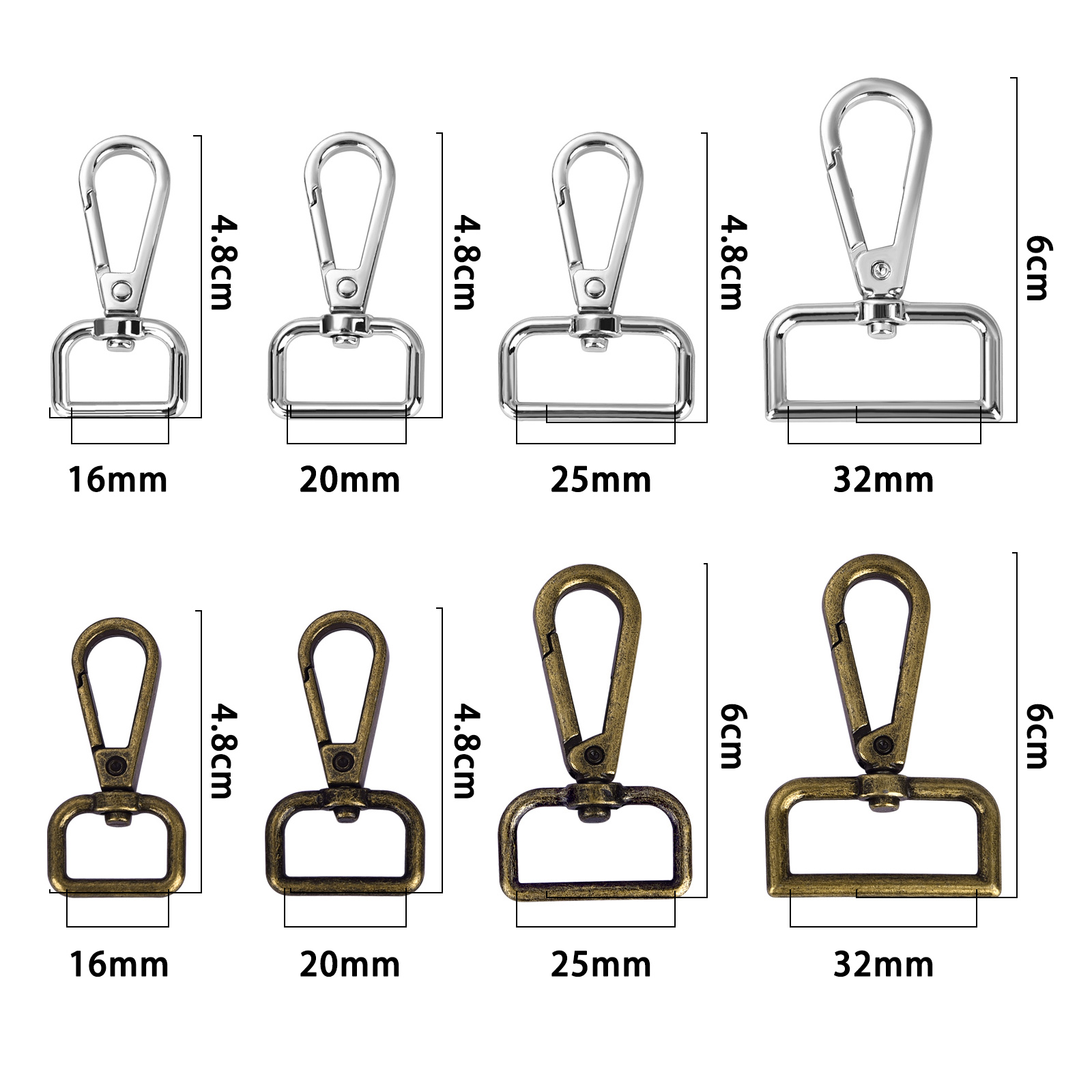 5 uds cierres giratorios aleación Metal cordón ganchos a presión Clip gancho para llavero bolsa llaveros fabricación de joyería artesanía accesorios de costura