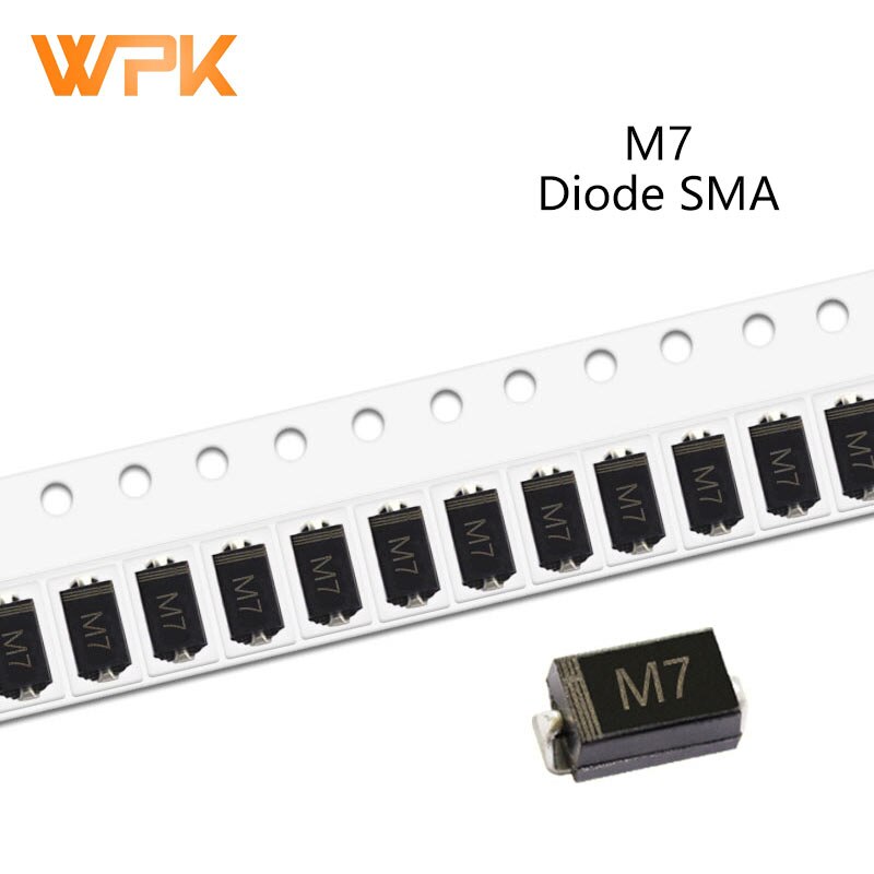 50Pcs SMD Rectifier Diode DO-214AC M7F M7 M4 M2 M1 1A 50V 100V 200V 400V 600V 800V 1000V SMA Electronic Silicon Diodes