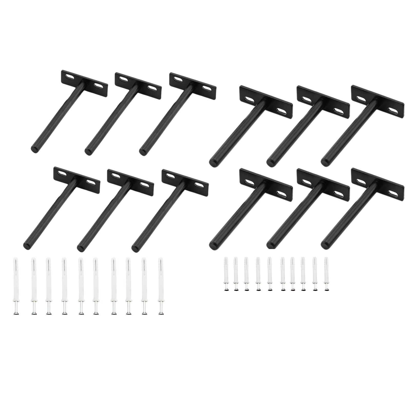 6Pcs Floating Shelf Brackets Concealed Blind Shelf Support for Raw Wood Shelves