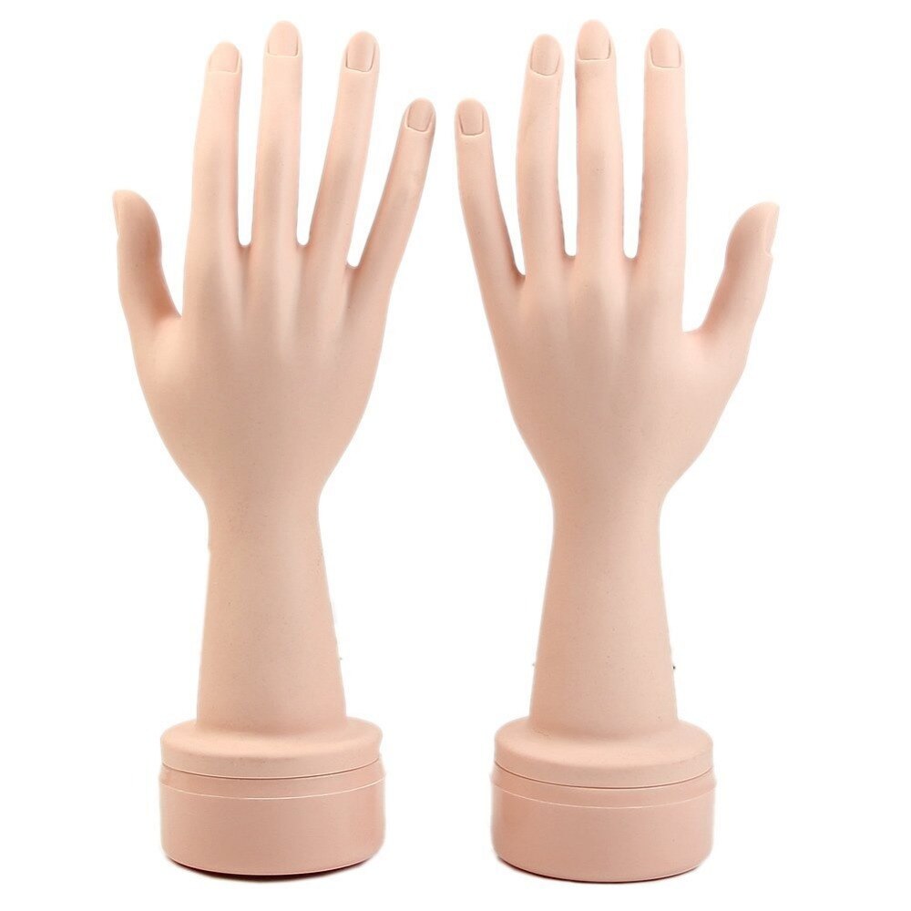 2 stk justerbar mannequin fleksibel 2 hender negleur ringe vise venstre høyre modell armbånd hansker mannequin hender