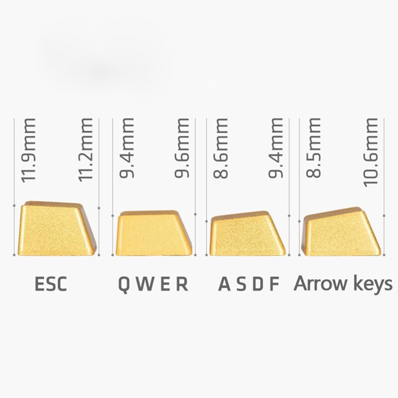 Replaceable Metal Keycap Front Word Keys Mechanical Keyboard Cross Shaft Key Cap 1XCB