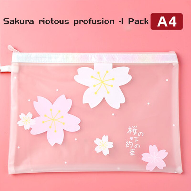 A4 file bag transparent student with cute cartoon ... – Vicedeal