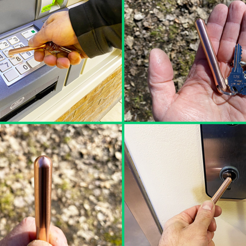 Zero-touch Key Press Key Ring For Elevator Artifact Hygiene Hand Antimicrobial 8.4cm Elevator Press Handle Key Safe Keychain