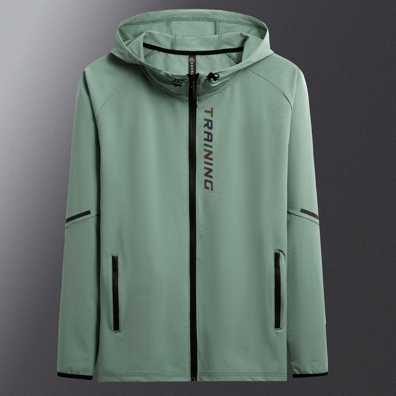 Veste de sport à capuche pour hommes, sweat-shirt d'entraînement, Jogging, Fitness, séchage rapide, manches longues, manteau respirant