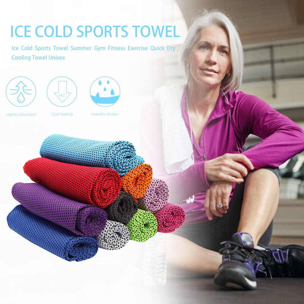 Sports Ice Cold Towel Summer Gym Outdoor Fitness Exercise Quick Dry Cooling Towel for Men Women Unisex