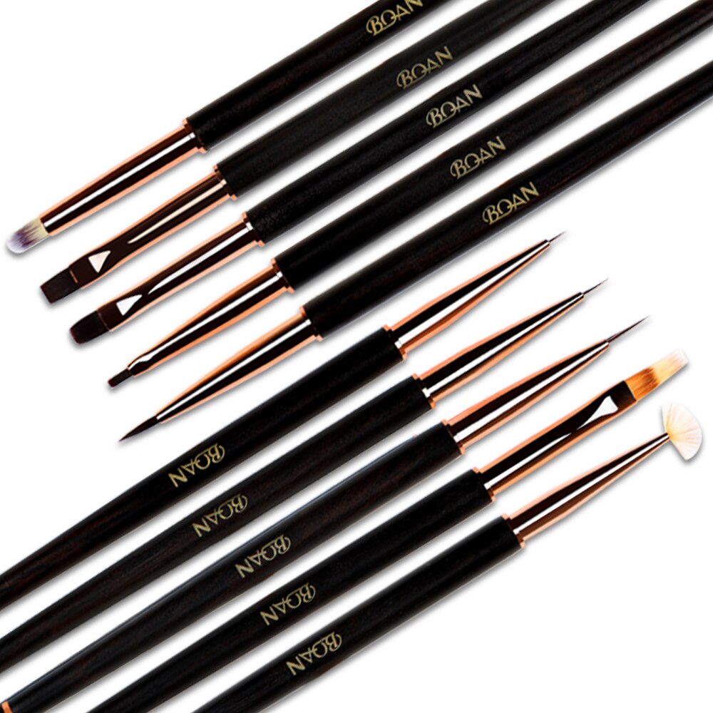 BQAN – ensemble de pinceaux à ongles avec manche en bois de santal, brosse pour Nail Art, brosse pour Gel, brosse de revêtement pour ongles, outil de manucure