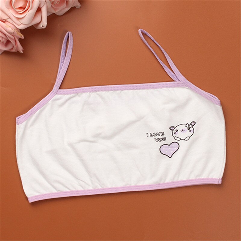 Young Developmental Girls Cotton Training Bra Wire Free Padded Children Summer Soprts Bra8-16 year old girl: 5