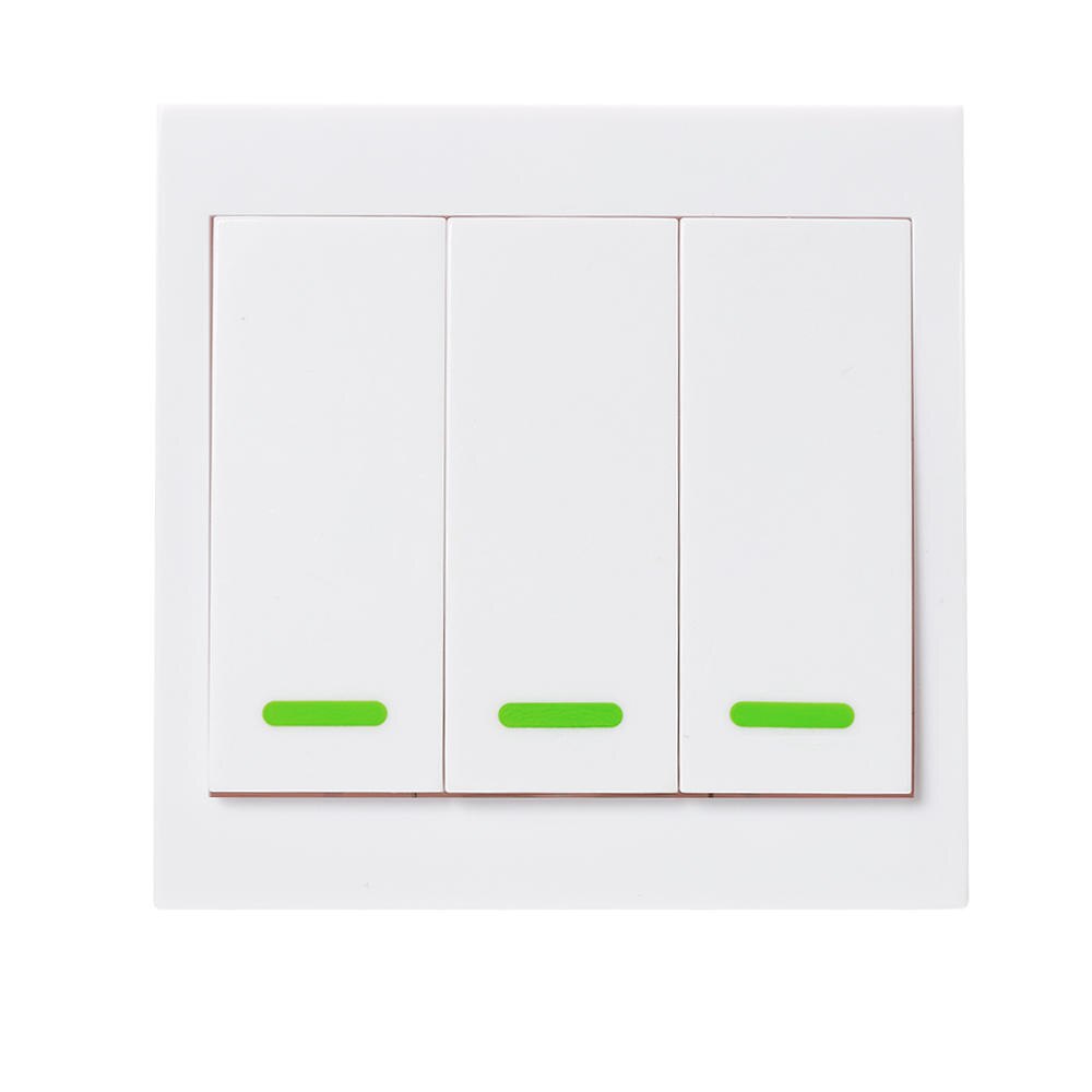 Drukknop Muur Lichtschakelaar Afstandsbediening 3Gang 86 Type Panel Schakelaar Smart Home 433MHz Draadloze RF Afstandsbediening controle: 3 gang