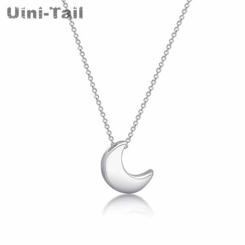 Uini-ogon gorący Nowy 925 szterling srebro prosty zakrzywiony księżyc naszyjnik koreańnarty tendencja w modzie słodki dziki wysokiej jakości naszyjnik GN828