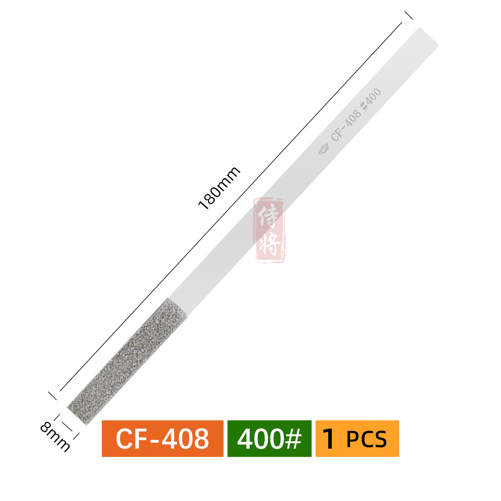 1 Uds. Lima plana de diamante con forma cónica para moler molde recortar herramientas manuales DIY CF402/404/406/408 150 # 200 # 400 #: Gris