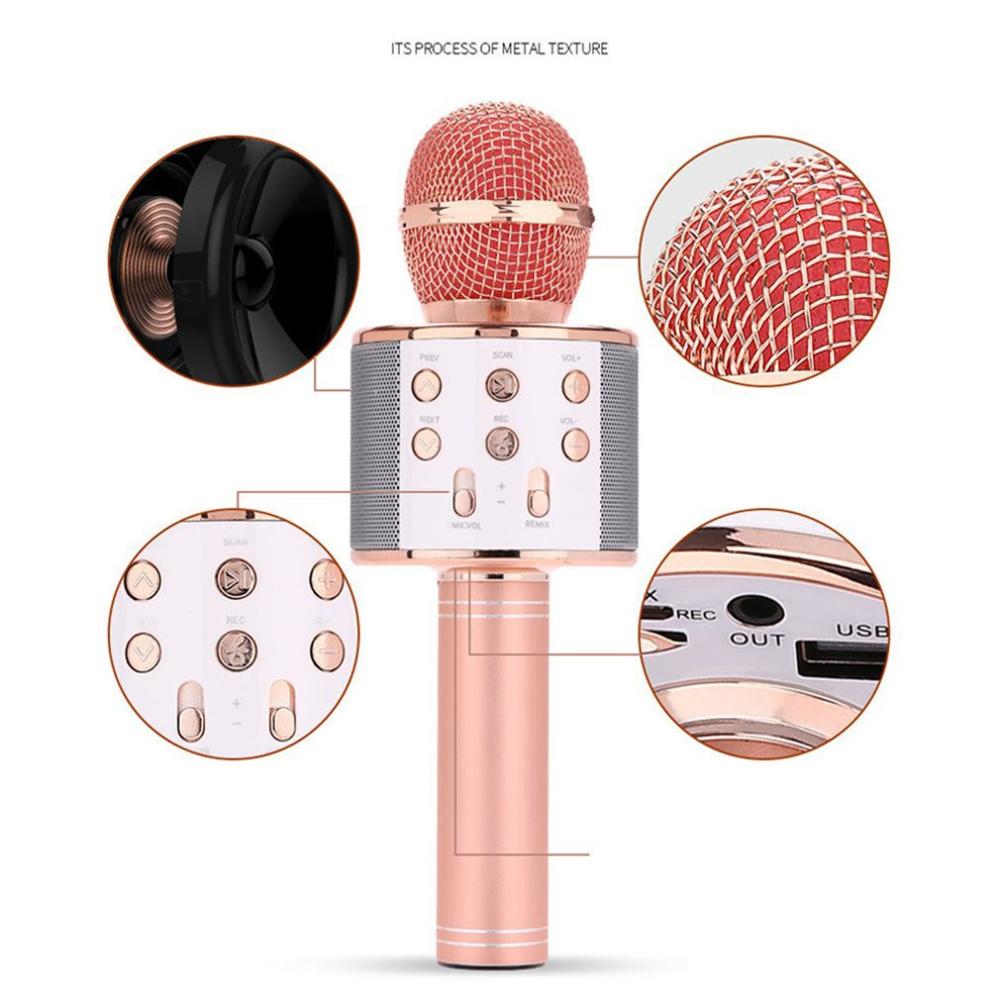 Draagbare Bluetooth Karaoke Microfoon Draadloze Professionele Spreker Thuis Ktv Handheld Microfoon