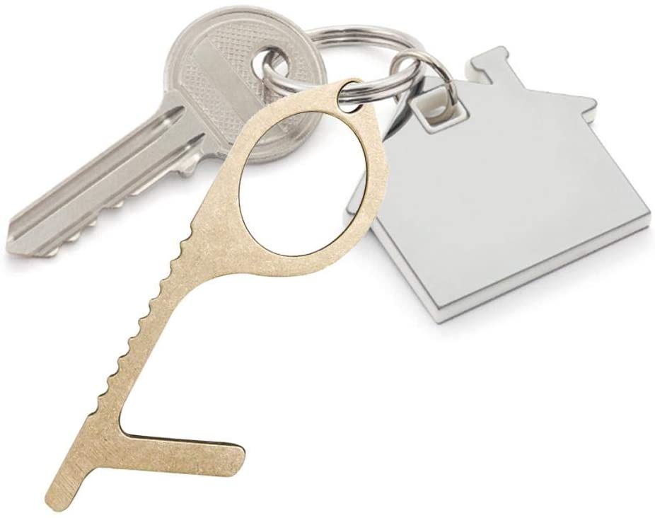 Handheld Non-Contact Door Opener Hygiene Hand Brass Door Opener,Contactless Safety Door Opener No Touch Keep Hand Clean