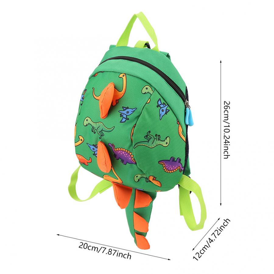 Baby seler dinosaur rygsæk børn børn toddler taske tegneserie rygsæk til førskole drenge piger dinosaur print rygsæk: Grøn