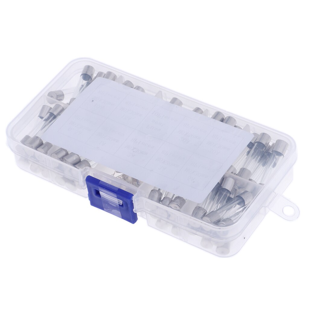 72- pack 6 x 30mm 0.5a-30a snelblazende glazen buiszekeringen kits voor elektronica zekering diverse kits doe-het-zelf snelblazende glazen buis