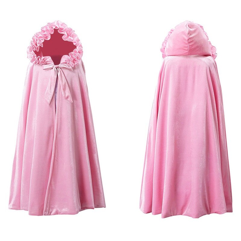 Muababy tjejer volanger huva kappa elsa sophia anna törnande skönhet belle fancy dress up kappa halloween kostym
