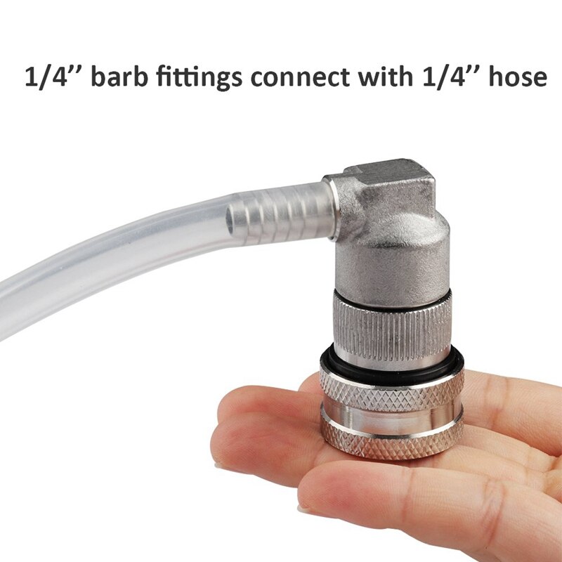 Bloqueo de bola desconectar, accesorios de barril de Gas y líquido, MFL 1/4 pulgadas roscado con 5/16 pulgadas de acero inoxidable y abrazadera de manguera