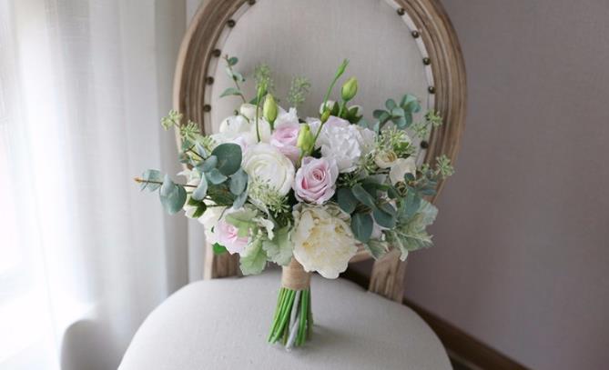 SexeMara Wit licht roze bruid bruiloft boeket met bloemen Bruidsmeisjes Boeket bridal: Default Title