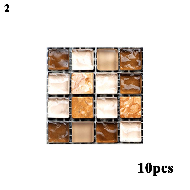 Magic Gel Tiles Self Stick Mosaic Tile for Kitchen and Bathroom Backsplash Brick Crystal Wallpaper - 1 Sheet