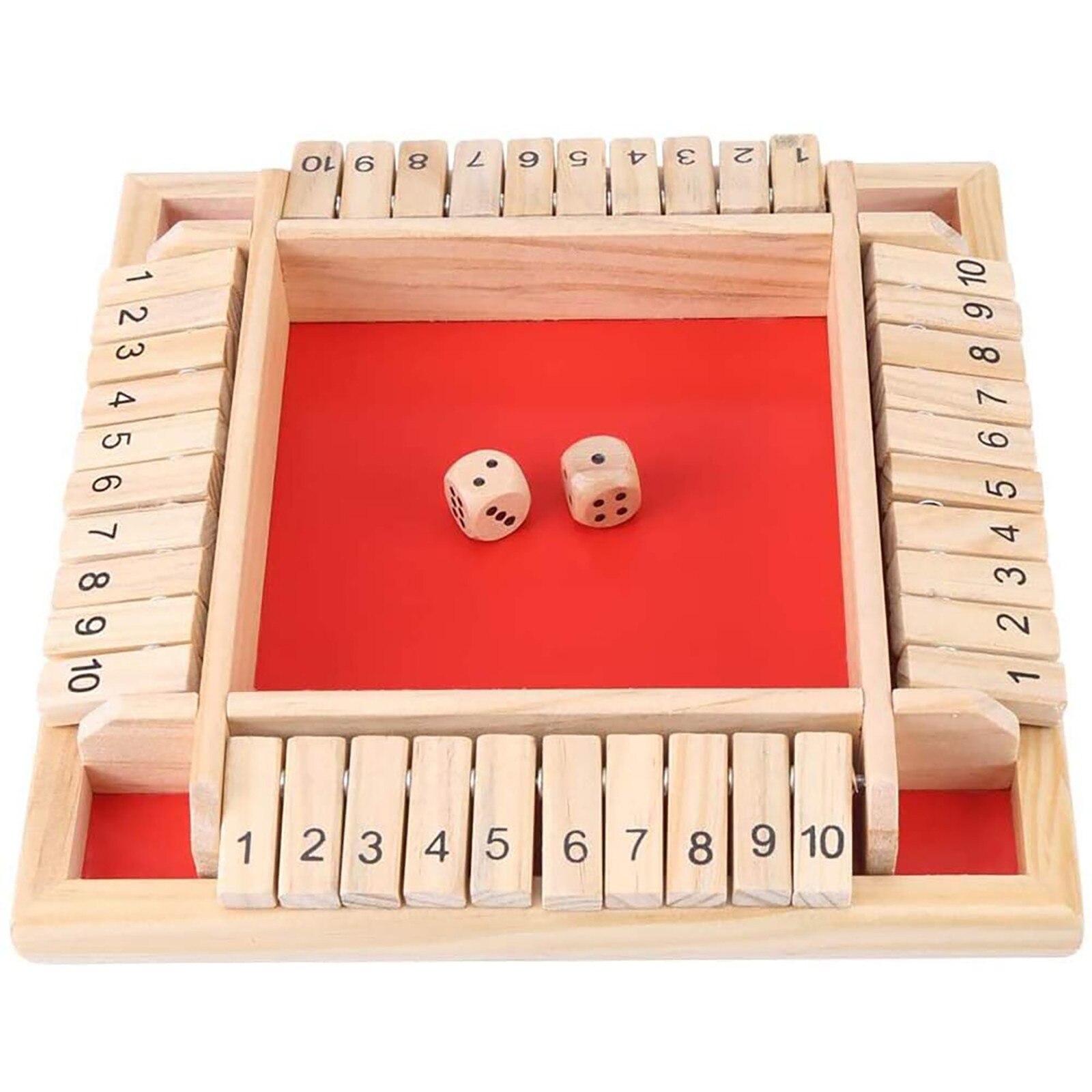 Traditionele Vier Zijdige Houten 10 Nummer Pub Bar Board Dice Game Voor Shut De Doos Familie Reizen Leuk Spel Set family Fun Games: H